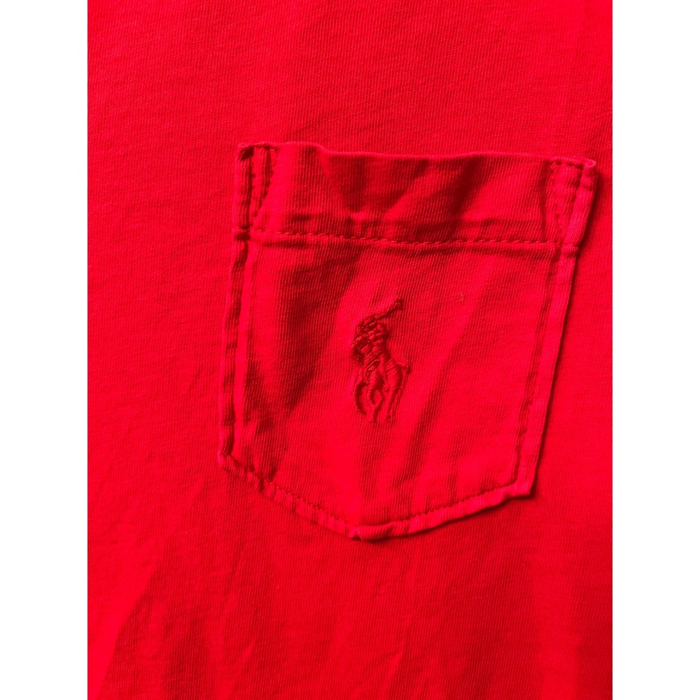 Polo Ralph Lauren Red Bandana Paisley Sleeve Pocket Tee Crewneck - Picture 7 of 11